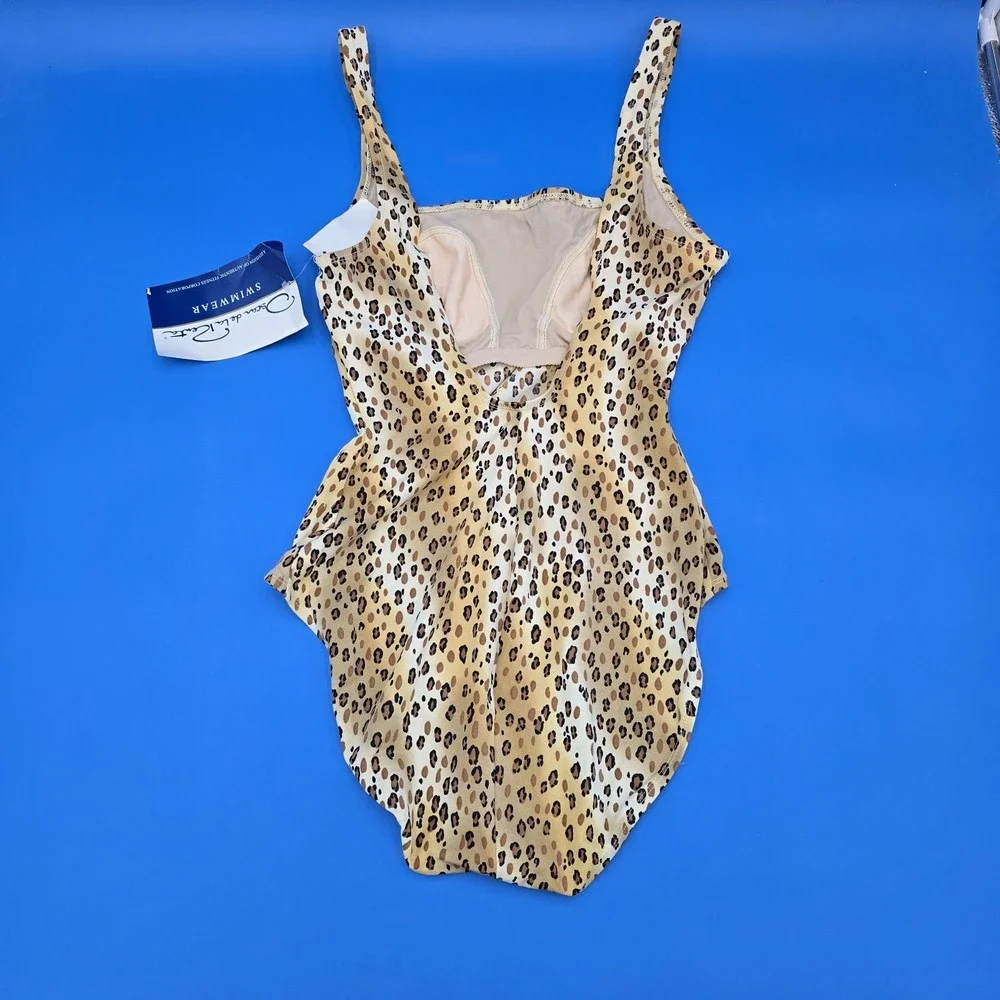 Vintage NWT 1990s‎ Oscar de la Renta Cheetah Print Swimsuit Women's 14